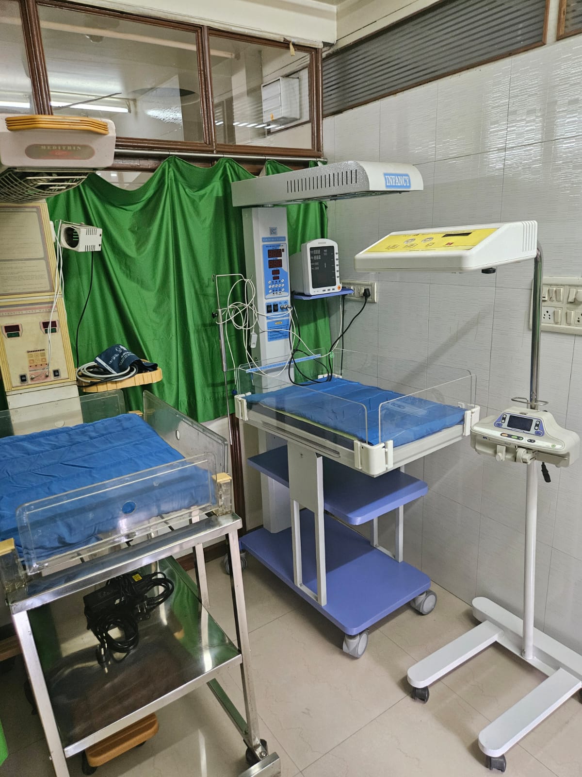 Newborn care equipment at the hospital